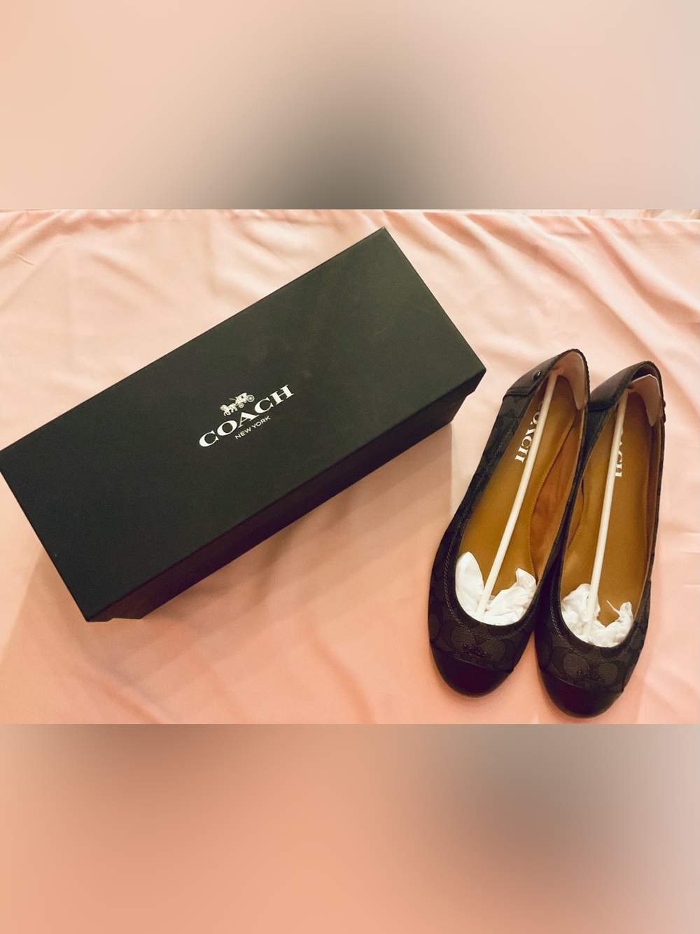 Coach Black Signature Ballet Flats